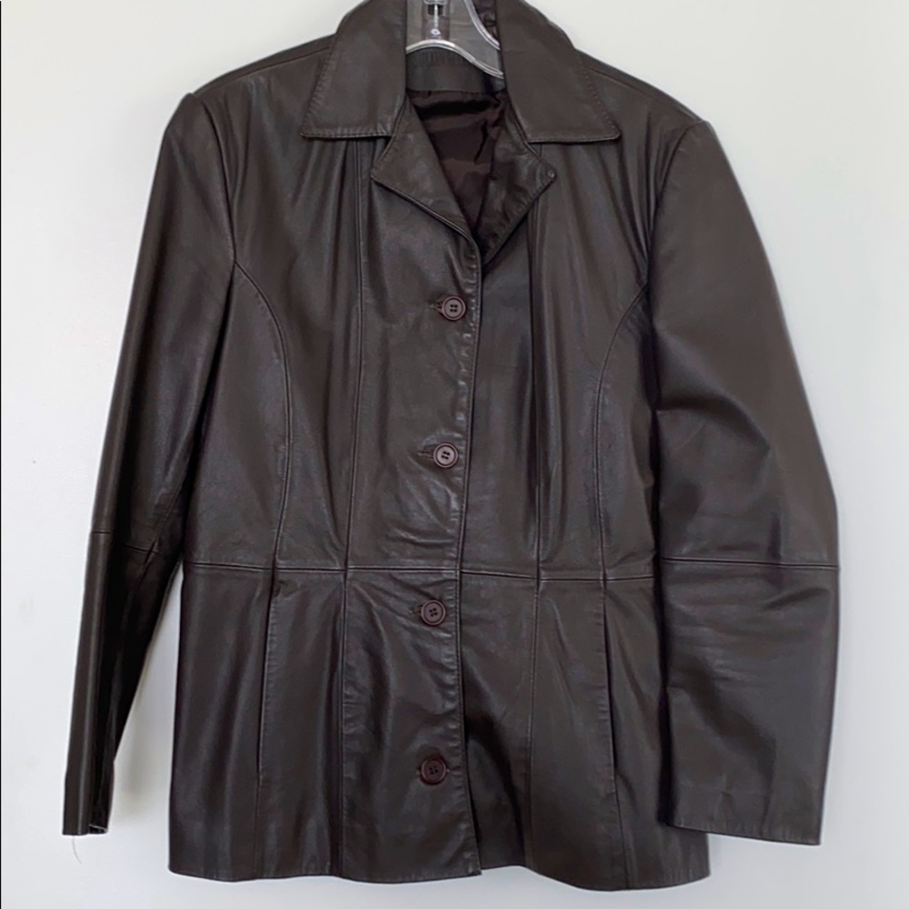 Genuine leather blazer